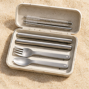 Cedar Cutlery Set, portable picnic cutlery
